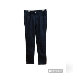 2.1 Denim Jeans Womens Size 30 Dark Navy Zip Hemline High Rise Contemporary